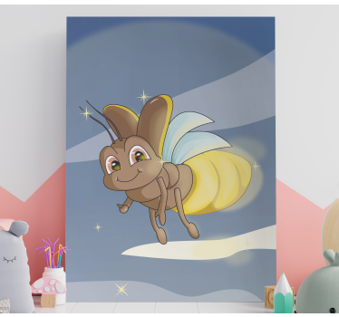 Bird canvas wall art joyful soaring insect - TenStickers