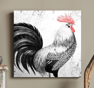 Black and red rooster bird canvas prints - TenStickers
