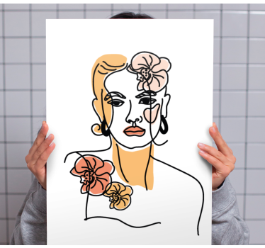 Canvas art line art portrait - TenStickers