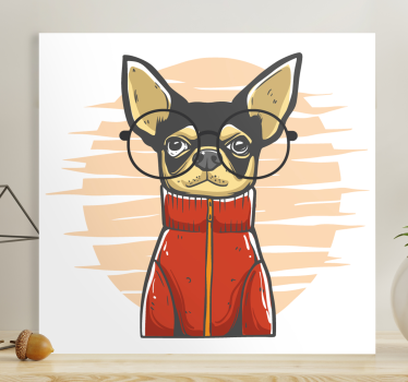 Chiahuahua with glasses dog canvas pictures - TenStickers