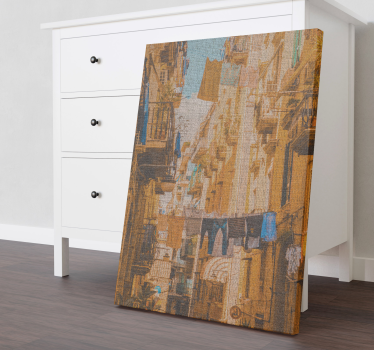 clothes hanges on clothesline in naples City skyline prints - TenStickers