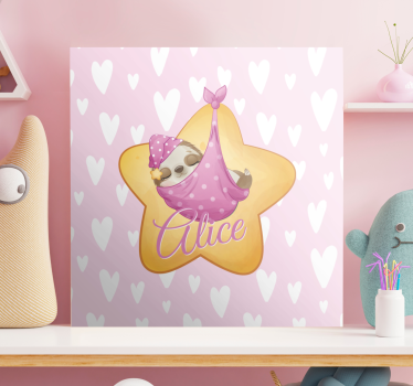 Cocktail canvas sleeping sloth star - TenStickers