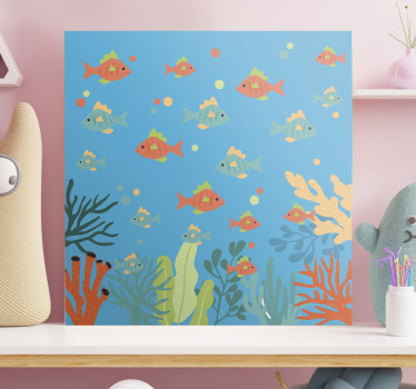 Colorful coral fish canvas art - TenStickers