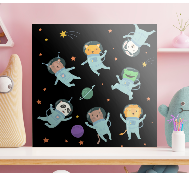 Cosmic animal adventure animal canvas wall art - TenStickers