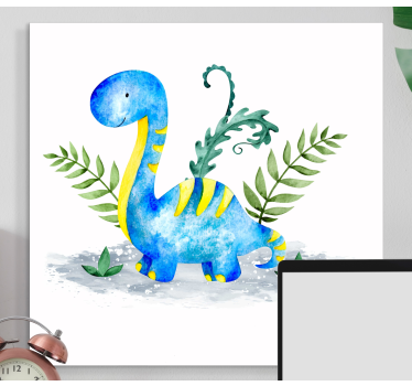 Cute dinosaur character dinosaur canvas wall art - TenStickers
