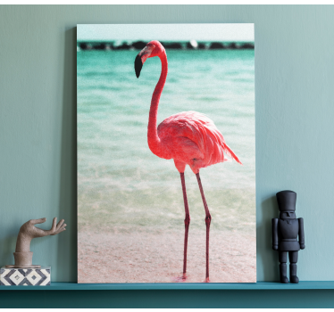 Cute flamingos on the beach master bedroom canvas wall art - TenStickers