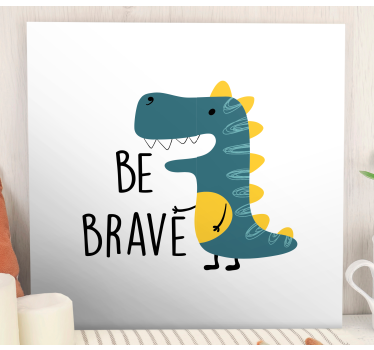 Dinosaur be brave nordic canvas art - TenStickers