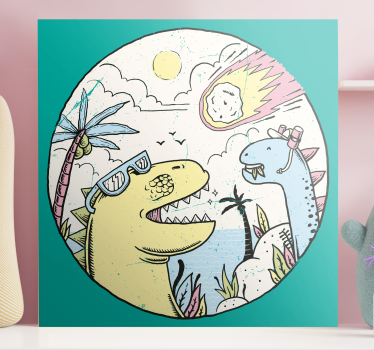 Dinosaur canvas wall art dinosaurs on an adventure - TenStickers
