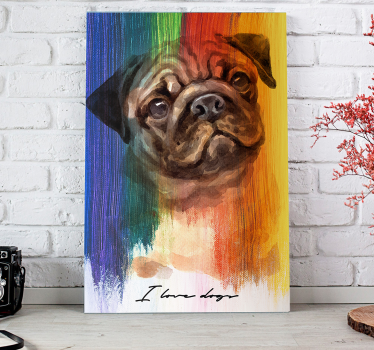 Dog wall art adorable pug portrait - TenStickers