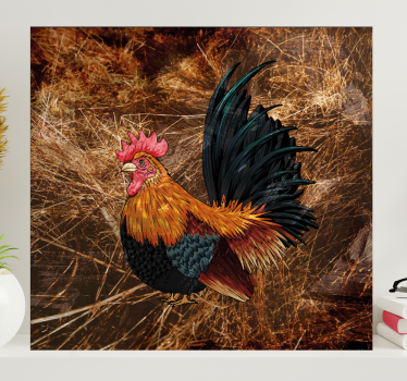 Bird canvas wall art colorful rooster print - TenStickers