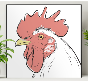 Bird canvas wall art detailed rooster portrait - TenStickers