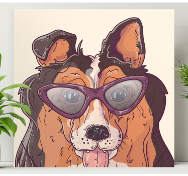 Dog wall art dog in sunglasses - TenStickers