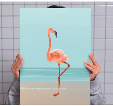 Bird canvas wall art graceful flamingo pose - TenStickers