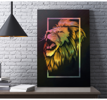 Animal canvas prints majestic lion's roar - TenStickers