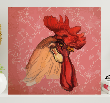 Bird canvas wall art rooster illustration - TenStickers