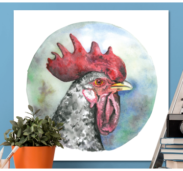 Bird canvas wall art rooster portrait artwork - TenStickers
