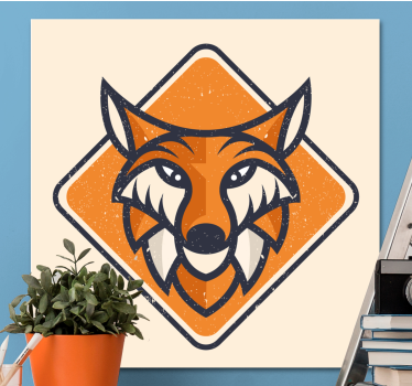 Animal canvas prints stylized fox artwork - TenStickers