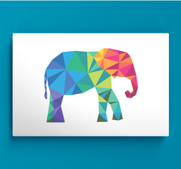 Elephant wallart colorful polygonal elephant - TenStickers