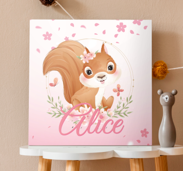 Elephant wallart with joyful squirrel design - TenStickers