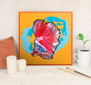 Fish canvas vibrant betta fish art print - TenStickers