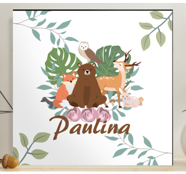 Forest Animal Gathering animals on canvas - TenStickers