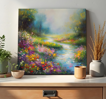 Forest river  landscape canvas - TenStickers