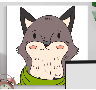 Friendly animal character animal canvas wall art - TenStickers