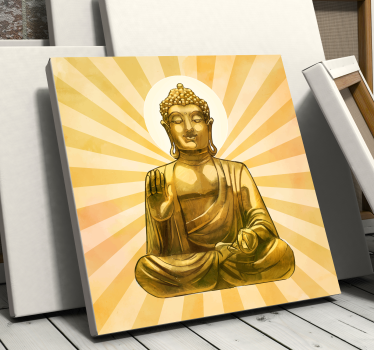 Golden buddha wall canvas - TenStickers
