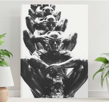 Grey statues original design canvas art - TenStickers