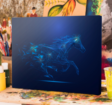 Horse wall art running geometric horse design - TenStickers