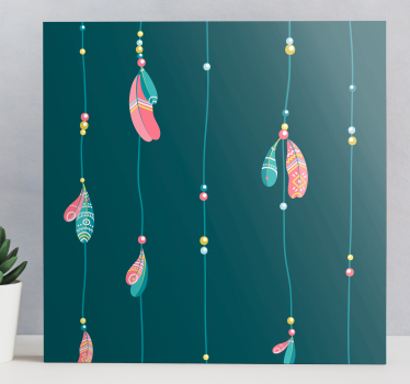 Indian blue feathers hanging  canvas - TenStickers