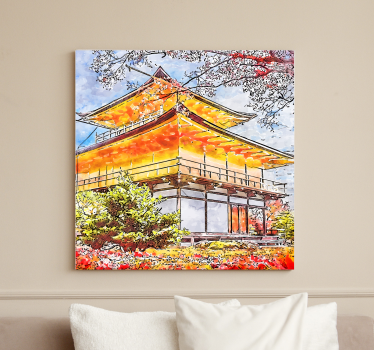 Japanese blooming trees City skyline prints - TenStickers