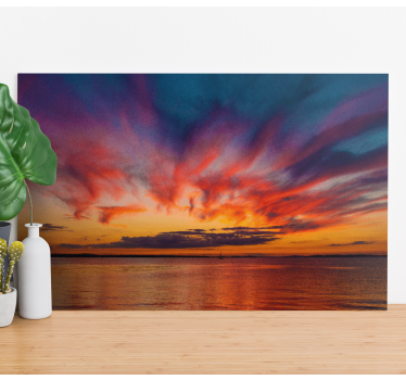 Landscape canvas majestic sunset reflections - TenStickers