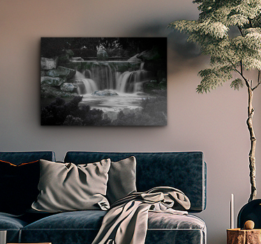 Landscape canvas serene cascading falls - TenStickers