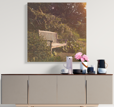 Landscape canvas serene garden bench - TenStickers