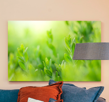 Light green spring leaves landscape wall canvas - TenStickers