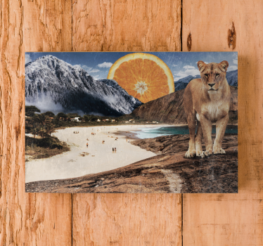 Lioness on Beach animal canvas prints - TenStickers