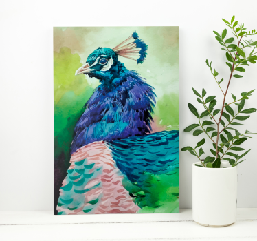 Bird canvas wall art majestic peacock portrait - TenStickers