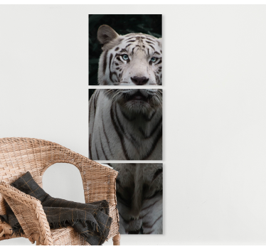 Majestic white tiger animal canvas wall art - TenStickers