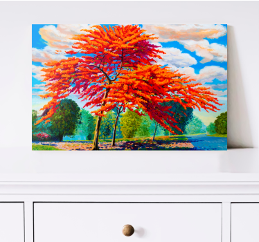 Multi Tree Oil Painting sophisticated canvas prints - TenStickers