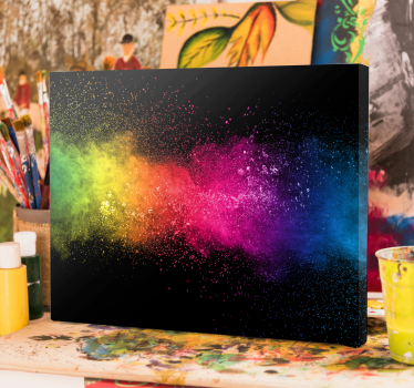Multicolor splash abstract framed wall art - TenStickers