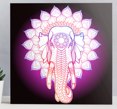 Multicolored mandala elephants canvas art - TenStickers