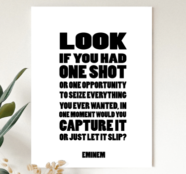 One Shot Song Lyric Music canvas wall art - TenStickers