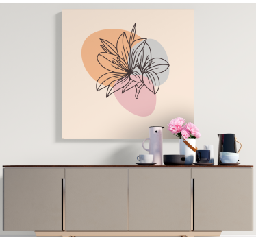 Pair of minimalist flowers  floral canvas - TenStickers