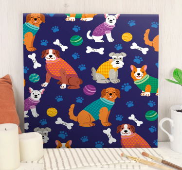 Playful Canine Companions dog wall art - TenStickers