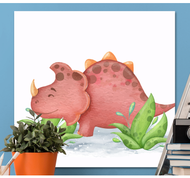 Baby triceratops dinosaur canvas wall art - TenStickers