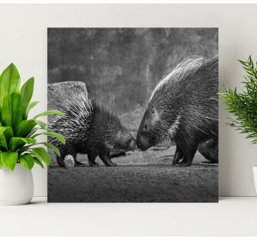 Porcupine with baby animal canvas - TenStickers