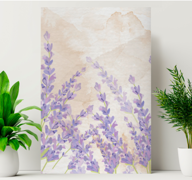Provencal painting watercolor lavender floral canvas - TenStickers