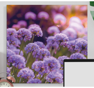 Purple flower field floral canvas - TenStickers