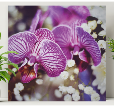 Purple orchid with flowers floral canvas - TenStickers